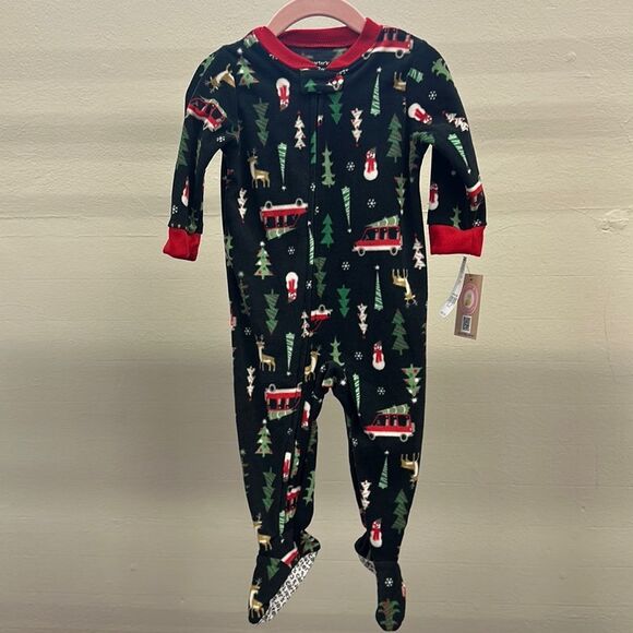 Carters‎ Fleece Holiday Sleeper Pjs 12m NWT - Picture 1 of 5
